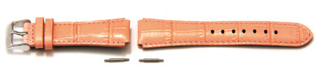 Watch strap Casio for LTP-2069L-4AV, Leather, pink, croco print