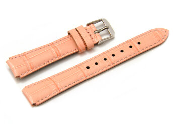 Watch strap Casio for LTP-2069L-4AV, Leather, pink, croco print