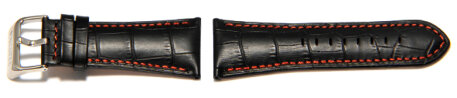 Festina - Watch band for F16235 /  F16234 - Black leather, orange / red stitching