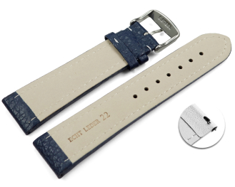 Quick release Watch Strap grained leather dark blue wN...