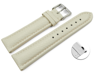 Quick release Watch Strap grained leather Cream 18mm 20mm 22mm 24mm 26mm 28mm