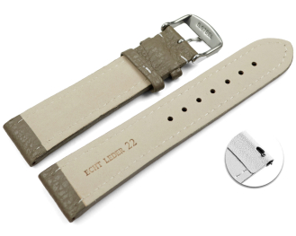 Quick release Watch Strap grained leather Taupe wN 18mm...