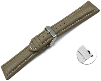 Quick release Watch Strap grained leather Taupe wN 18mm 20mm 22mm 24mm 26mm 28mm