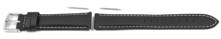 Watch strap Casio for EF-503L-1AV, Leather, black