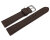 Watch strap Genuine deer leather grained dark brown 18mm Steel
