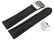 Quick change Deployment clasp Genuine leather Croco stamp black 18mm 20mm 22mm 24mm