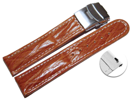 Quick change Deployment clasp Genuine leather Bark light...