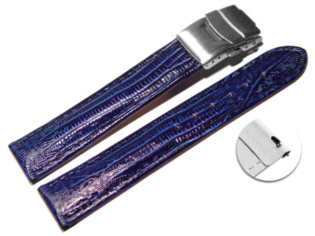 Quick change Deployment clasp Genuine leather Tegu print...