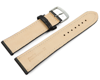 Watch strap black vegetable tanned leather lightly padded...