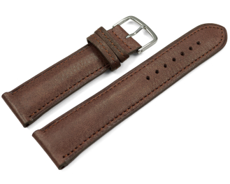 Watch strap brown vegetable tanned leather lightly padded...