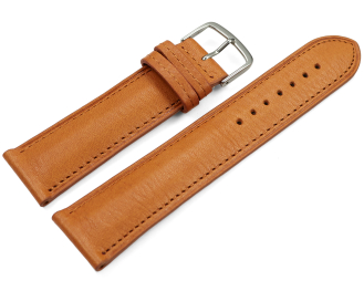 Watch strap light brown vegetable tanned leather lightly...