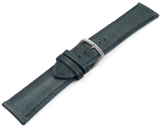 Watch strap gray-blue vegetable tanned leather lightly padded 12mm - 22mm