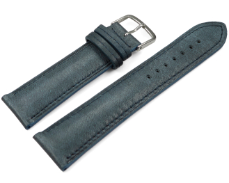 Watch strap gray-blue vegetable tanned leather lightly...