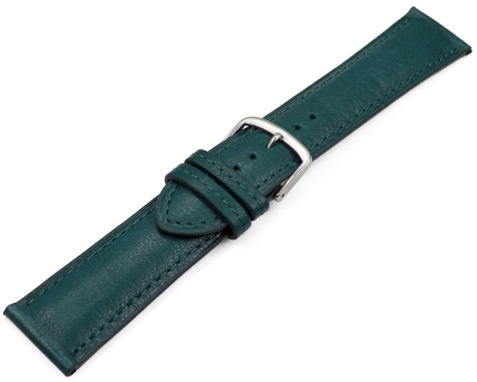 Watch strap dark green vegetable tanned leather lightly padded 12mm - 22mm