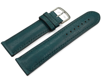 Watch strap dark green vegetable tanned leather lightly...