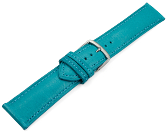 Watch strap turquoise vegetable tanned leather lightly padded 12mm - 22mm