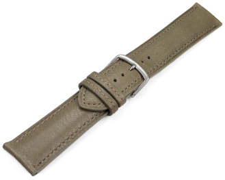 Watch strap taupe vegetable tanned leather lightly padded 12mm - 22mm