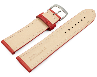 Watch strap red vegetable tanned leather lightly padded...