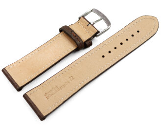 Watch strap brown vegetable tanned leather lightly padded 18mm Steel
