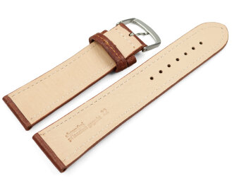 Watch strap Chestnut vegetable tanned leather lightly padded 18mm Steel