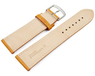 Watch strap orange vegetable tanned leather lightly padded 18mm Steel