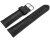 XL Watch strap black vegetable tanned leather lightly padded 18mm Steel