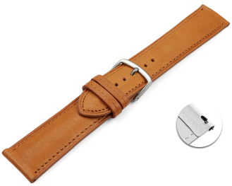 Quick release Watch strap light brown vegetable tanned leather lightly padded 12mm - 22mm