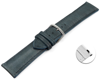 Quick release Watch strap gray-blue vegetable tanned leather lightly padded 12mm - 22mm