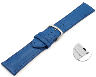 Quick release Watch strap blue vegetable tanned leather lightly padded 12mm - 22mm
