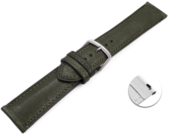 Quick release Watch strap Khaki vegetable tanned leather lightly padded 12mm - 22mm