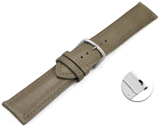 Quick release Watch strap taupe vegetable tanned leather lightly padded 12mm - 22mm