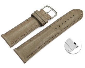 Quick release Watch strap taupe vegetable tanned leather...
