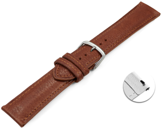 Quick release Watch strap Chestnut vegetable tanned leather lightly padded 12mm - 22mm