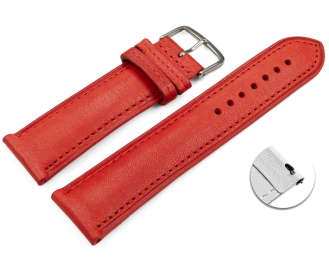 Quick release Watch strap red vegetable tanned leather...