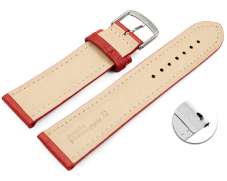 Quick release Watch strap red vegetable tanned leather...