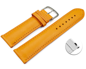 Quick release Watch strap orange vegetable tanned leather...