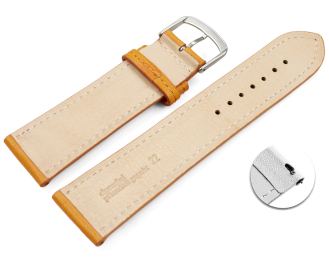 Quick release Watch strap orange vegetable tanned leather...