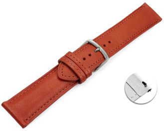Quick release Watch strap Rust vegetable tanned leather lightly padded 12mm - 22mm