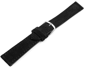 Watch strap black rough suede 18mm 20mm
