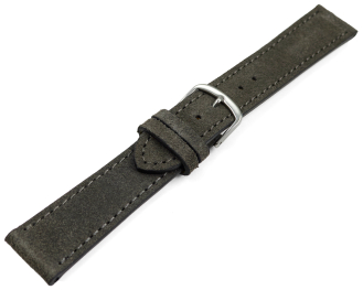Watch strap dark gray rough suede 18mm 20mm