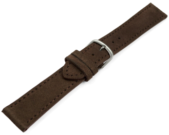 Watch strap dark brown rough suede 18mm 20mm