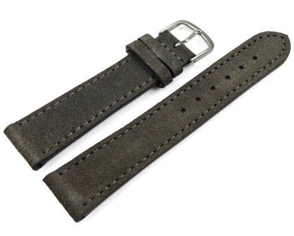 XL Watch strap dark gray rough suede 18mm 20mm