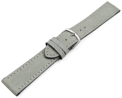 XL Watch strap light gray rough suede 18mm 20mm