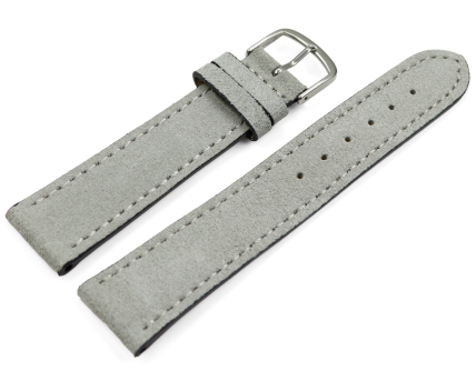 XL Watch strap light gray rough suede 18mm 20mm