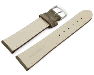 Watch strap taupe rough suede 18mm Steel