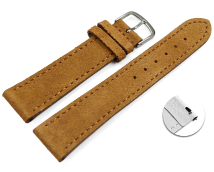 Quick release Watch strap light brown rough suede 18mm 20mm