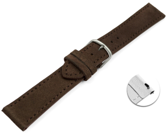 Quick release Watch strap dark brown rough suede 18mm 20mm