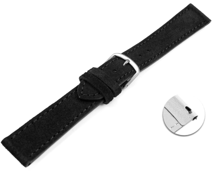 XS Quick release Watch strap black rough suede 18mm 20mm