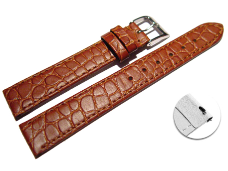 Quick release Watch strap genuine leather Safari brown...