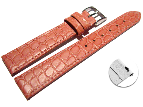 Quick release Watch strap genuine leather Safari old rose...
